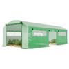 Outsunny Serra per Orto con 3 Porte Avvolgibili e 6 Finestrelle 6x3x2 m Verde