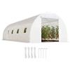 Outsunny Serra da Giardino 8x3x2 m con Rivestimento in Plastica e Acciaio Bianco