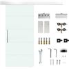 HOMCOM Porta Scorrevole Vetro Satinato 8mm Binario in Alluminio 205x90cm