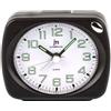 justaminute LOWELL SVEGLIA QUARZO ANALOGICA CON LUCE SNOOZE E SUONERIA IN 6 VERSIONI JA7086 (Nera Rettangolare)