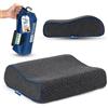 Marcolumb Cuscino da viaggio - Supporto ergonomico per il collo da campeggio in memory foam con federa termoregolante - Borsa da viaggio impermeabile inclusa (Nero)