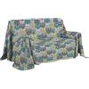 PENSIERI DELICATI Telo Copridivano 180 x 290 cm Made in Italy, Telo Copritutto 100% Cotone Puro, Fantasia Happycat Verde, Ideale come Telo Arredo, Salvadivano o Copriletto Estivo (1 Piazza)