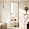 BEAUTYPEAK Specchio intero da 150 x 40 cm, specchio da parete e da parete con cornice in alluminio, vetro infrangibile per una riflessione senza distorsioni, ideale per controlli di abbigliamento