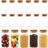 Novocloud 12 Pezzi Barattolini Vetro Piccoli con Tappo Sughero, 100 ml Mini Bottiglie Vetro da Riempire Mini Barattoli Porta Spezie Ermetici, Boccette Decorative per Decorazioni Feste Spezie da Cucina