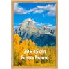 Vasemouh Cornice 30x45 in MDF, Portafoto da Parete, Perfetto per Casa Ufficio, Cornice di Colore Legno Naturale,1 Pezzo