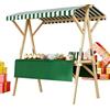 RTTZBOZ Stand Portatile con Tettoia Pieghevole in Legno Carrello Venditore Esterno Banco Mercato Portable Display(Green,160cm/63in)