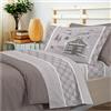 PENSIERI DELICATI Completo Letto Singolo, Flanella 100% Cotone Caldo e Morbido, Completo Lenzuola 1 Piazza 90 x 200 cm, Include Lenzuolo Sotto, Sopra e 1 Federa, Made in Italy, Chalet Beige