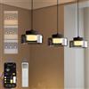 doporro Lampadario LED a Sospensione 70 cm 5W*3 con Altezza Regolabile | Colore Nero, Metallo, Cavo Regolabile 100 cm, per Soggiorno, per Camera da Letto