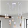 KAWELL 8 Luci Lampada da Soffitto Industriale Retrò Lampade a Sospensione | Forma di Ragno con Più Teste, Montaggio Semi-incasso, per Camera da Letto Soggiorno Ristorante Bar Sala da Pranzo
