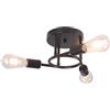 Finktonglan Plafoniera semi-soffitto in metallo nero, lampadario Sputnik a 3 luci con attacco E27, per cucina, sala da pranzo, soggiorno, corridoio e camera da letto