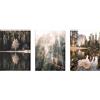 ABCWARRT Nordic Paesaggio Wall Art Autunno Fiume Naturale Pianta Stampe su Tela Pittura Montagna Lago Foresta Poster Decorazione Immagini (20 * 30cm Nessuna Cornice,4)