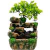 Repomanda Zen Fontana da tavolo con luce a LED, Feng Shui Cascata Feng Shui Fontana interna in resina, decorazione rilassante per il soggiorno e l'ufficio, altezza 30 cm
