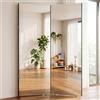 brisafe Specchio da Terra Pieghevole 180x120cm Infrangibile Rotazione 360° | Ideale per Home Gym, Yoga, Allenamento e Danza; Salvaspazio, stabile e moderno; design nero per ogni ambiente
