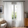 Deconovo Tende Trasparenti per Interni Voile con Nastro Arricciatore, Tende per Finestre e Soggiorno, Camera da Letto, Pannelli Leggeri Decorativi, Bianco, 140x260 cm, 2 Pezzi