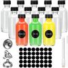 Rubessia Bottigliette per Liquori, 12pz 60ml, Mini Bottiglie in Vetro con Tappo | Mini bottigliette in vetro con imbuto, etichette e penna, per liquori, succhi, sciroppi e oli essenziali