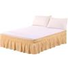 Generic Mantovana giroletto avvolgente per letto matrimoniale/queen, lenzuolo con volant copriletto queen size (Giallo, Queen)