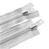 ZIPZSY 2 cerniere in resina a doppia cerniera, a denti grandi, a doppio senso, con chiusura lampo a estremità aperta per forniture di cucito e artigianato (bianco, 200 cm)