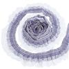 GORGECRAFT Nastro A Quadri in Chiffon da 2.5 Pollice 5 Iarde Bordo in Pizzo Plissettato A Balze A Quadretti Nastro in Rete Arricciato Tessuto in Tulle Ricamato Viola Bordo per Inviti e Bouquet