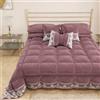 PETTI Artigiani Italiani - Trapunta Invernale Matrimoniale 260x270 cm in Velluto con Pizzo Rebrodè, Copriletto Piumone Double Face 350 g/m², Cipolla con Pizzo, Made in Italy