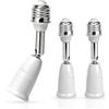 LteelDay Confezione da 3 Prolunga Portalampada E27, Adattatore per Lampadina Flessibile 10,5 cm, Supporto Orientabile a 180° SOLO per Lampadine LED, Plastica, Bianco