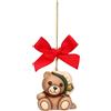 THUN - Addobbo natalizio Teddy chef in ceramica, piccolo - Thunland - 5,2x4,2x5 cm
