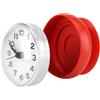 Cyrank Orologio da Bagno, Mini Orologio da Parete con Orologio da Doccia con Ventosa per Bagno e Cucina(Rosso)