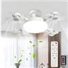 KAIRRY Ventilatore da soffitto E27 Fan Light Con Memoria Con Illuminazione Ventilatore da soffitto 3 Velocità 50W Fan Light Per Camera Da Letto Soggiorno Sala Da Pranzo(Four heads)