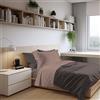 PENSIERI DELICATI Completo Letto 1 Piazza e Mezza 100% Cotone, Completo 180x300 Comprensivo di Lenzuolo Sotto, Lenzuolo Sopra e 1 Federa a due Volant, Made in Italy, Fantasia Provenza Marrone