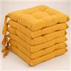 Generico Set 6 cuscini sedia con laccetto 40x40 Morbidone 4 punti tinta unita Oro | 4 Punti, Cuscini per sedia, Cuscini con laccetti