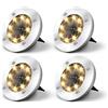 Jsdoin luci solari esterno Giardino Esterno,Deck Lights Solar Powered - 8 LED,Walkway,Prato,Steps Deck,Pathway Yard Stairs Recinzioni,Decorazioni Giardino Caldo(4 Pack) [Classe Energetica A+++]