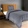 Utopia Bedding Copripiumino a Volant Singolo - 135x200 cm - Grigio
