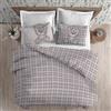 PENSIERI DELICATI Parure Copripiumino Matrimoniale Flanella 100% Cotone, Sacco 250X200 CM e Federa 52X82 CM, Made in Italy, Copripiumino Lavabile In Lavatrice A 40°, Fantasia Tartan Orsetto Beige