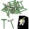 Fukaisu 20 Pz Spille Boutonniere, Spille a Forma di T per Corpetto Piccole Clip in Plastica Verde Boutonniere Accessori Corpetto per Accessori da Sposa Dello Sposo