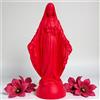 Comemori Pop Mary, Statua moderna Vergine Maria, statuetta decorativa in resina, regalo unico da collezione (rosa neon)