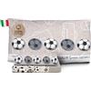 HomeLife Set Lenzuola Letto Singolo Cotone Completo Fantasia Made in Italy | Lenzuolo Sopra, Sotto con Angoli, 1 Federa | Cotone 100% OEKO-TEX | Calcio Grigio
