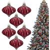 Wisylizv Set 6 Palline Di Natale - 8cm Ornamenti In Velluto Per Albero Di Natale | Addobbi Natalizi Eleganti Per Albero Parete Porta Soggiorno | Velluto Bordeaux Verde Scuro