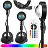 KRUMAD Lampada a effetto solare, RGB Sunset con telecomando, regolazione in altezza, illuminazione atmosferica USB e testa mobile, illuminazione decorativa, proiettore a LED Sunlight