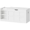 HOOBRO Cassapanca Portagiochi con Coperchio, Panca Contenitore per Bambini con 1 Cerniera a Chiusura Morbida e 2 Maniglie, Baule per Giocattoli 100 x 40 x 48 cm, Bianco EWT480CW01