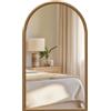 HOMCOM Specchio da Parete ad Arco 110x65cm per Ingresso Marrone Scuro | Specchio con Cornice in Legno, per Camera da Letto