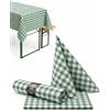 texpot Tovaglioli 30 x 30 cm 6 pezzi Stile rustico verde/bianco a quadretti 100% cotone Tovaglia a quadretti da fattoria