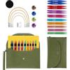Keltorio Set di ferri da maglia circolari intercambiabili, 13 paia di ferri da maglia circolari con custodia e accessori, 3,0-10,0 mm, diametro 13 aghi, 4 lunghezze regolabili (40/60/80/100 cm), per