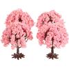 Luxshiny 4 pezzi Albero Ciliegio Artificiale Miniatura Decorazione Micro Paesaggio Modello Lifelike Fiori di Ciliegio per Giardino FAI DA TE E Accessori Succulenti