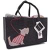 Daunex Plaid in Morbido Coral con Applicazione + Borsa Porta Plaid in Feltro - Antracite, Dimensione 1