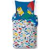 Jay Franco Lego Set Copripiumino - Biancheria da Letto Super Morbida per Bambini con Federa, SOLO COPRIPIUMINO (Imbottitura Non Inclusa), Multicolore, 2 Pezzi Singolo