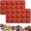 YXHZVON 2 stampi in silicone a forma di sfera a forma di emisfero in silicone con 15 cavità, stampo per cioccolato, gelatina, budino, mousse a cupola