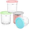 PassFeel HELAJOY Confezione da 4 tazze da gelato, 473,6 g, compatibili con la macchina per gelato Ninja Creami serie NC299AMZ e NC300, senza BPA e lavabili in lavastoviglie, con coperchi colorati