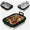 YNNHUDEEP Teglia per friggitrice ad aria calda COSORI 2 camere/Ninja AF400EU/DZ400EU/AF451EU resistente al calore in acciaio inox 304, accessorio Airfryer Ninja (nero, senza griglia)