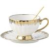 Huiyiwert Set di tazze da caffè in porcellana, con piattino, 220 ml, con bordo dorato, tazza da caffè (oro)
