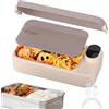 Kouamor Contenitore per il pranzo elettrico, batteria da 16000 mAh, portatile, per viaggi, 1 l, per adulti, con borsa isolante, forchetta e cucchiaio e piastra divisoria rimovibile