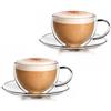 Creano GmbH, In der Wanne 1, 31832 Sprin Creano Set di 2 Tazza Termica a Doppia Parete Tè/Latte Macchiato Cappuccino con Sottobicchiere | 250ml